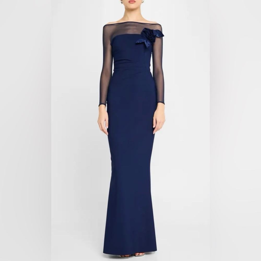 Chiara Boni La Petite Robe “Saori”
Illusion-Sleeve Flower Column Gown- Sz 12 - Picture 4 of 13